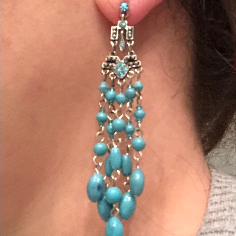 Dangling earrings- turquoise